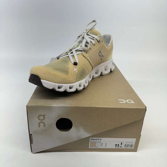 On Women’s Cloud X 3 Savannah/Frost Sneakers Size 11 New - Picture 3 of 6